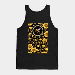 Honey Bee And Flowers Tank Top